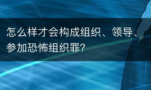 怎么样才会构成组织、领导、参加恐怖组织罪？
