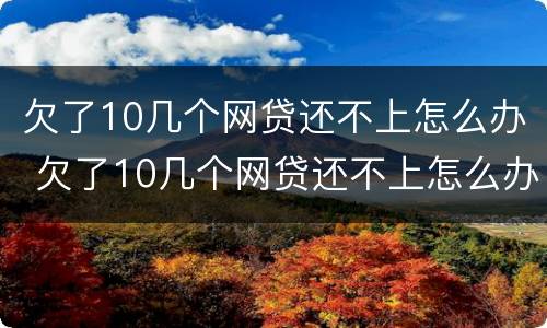 欠了10几个网贷还不上怎么办 欠了10几个网贷还不上怎么办呀