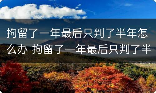 拘留了一年最后只判了半年怎么办 拘留了一年最后只判了半年怎么回事