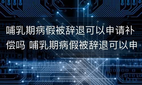 哺乳期病假被辞退可以申请补偿吗 哺乳期病假被辞退可以申请补偿吗知乎