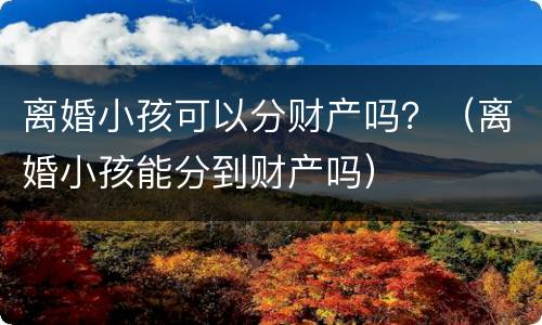 离婚小孩可以分财产吗？（离婚小孩能分到财产吗）
