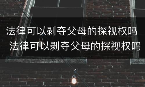 法律可以剥夺父母的探视权吗 法律可以剥夺父母的探视权吗为什么