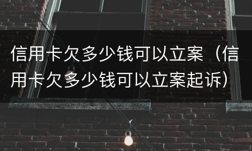 信用卡欠多少钱可以立案（信用卡欠多少钱可以立案起诉）
