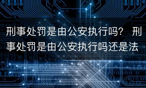 刑事处罚是由公安执行吗？ 刑事处罚是由公安执行吗还是法院