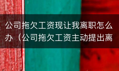 公司拖欠工资现让我离职怎么办（公司拖欠工资主动提出离职是否有补偿）