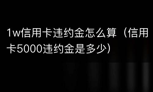 1w信用卡违约金怎么算（信用卡5000违约金是多少）