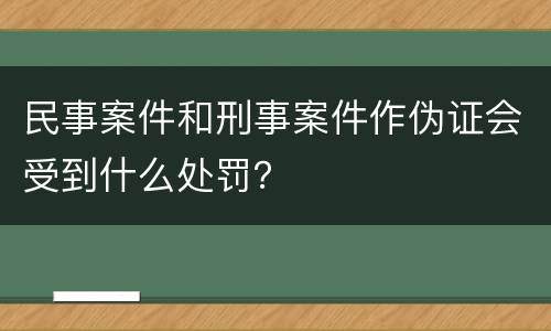 民事案件和刑事案件作伪证会受到什么处罚？