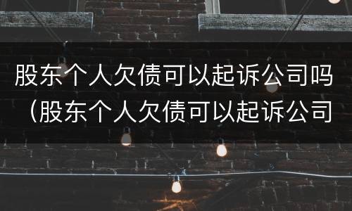 股东个人欠债可以起诉公司吗（股东个人欠债可以起诉公司吗合法吗）