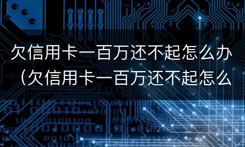 欠信用卡一百万还不起怎么办（欠信用卡一百万还不起怎么办呀）