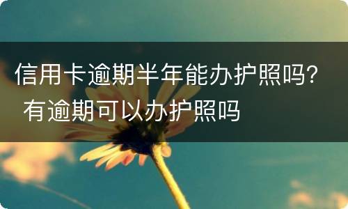 信用卡逾期半年能办护照吗？ 有逾期可以办护照吗