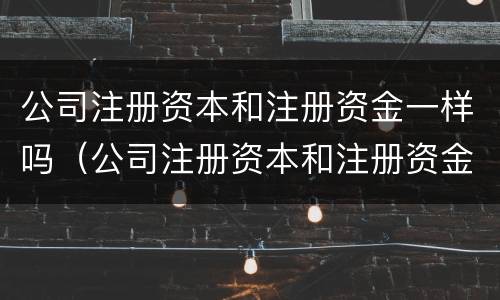 公司注册资本和注册资金一样吗（公司注册资本和注册资金一样吗合法吗）