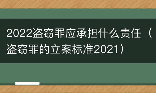 2022盗窃罪应承担什么责任（盗窃罪的立案标准2021）
