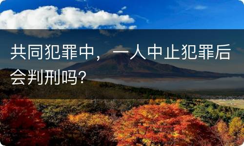 共同犯罪中，一人中止犯罪后会判刑吗？