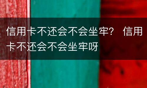 信用卡不还会不会坐牢？ 信用卡不还会不会坐牢呀