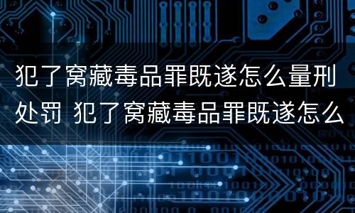 犯了窝藏毒品罪既遂怎么量刑处罚 犯了窝藏毒品罪既遂怎么量刑处罚多少钱