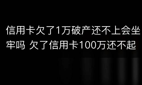 信用卡欠了1万破产还不上会坐牢吗 欠了信用卡100万还不起了会坐牢吗