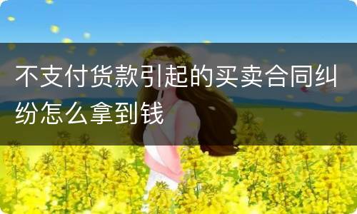 不支付货款引起的买卖合同纠纷怎么拿到钱