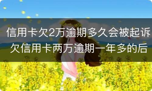 信用卡欠2万逾期多久会被起诉 欠信用卡两万逾期一年多的后果