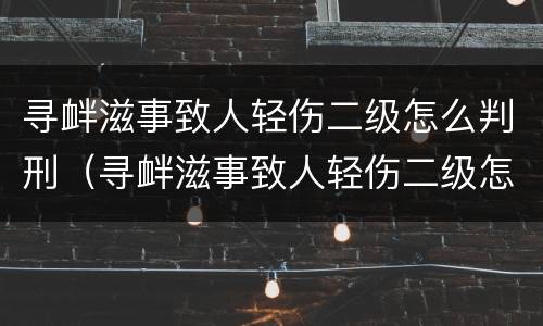 寻衅滋事致人轻伤二级怎么判刑（寻衅滋事致人轻伤二级怎么判刑的）