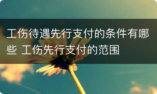 工伤待遇先行支付的条件有哪些 工伤先行支付的范围