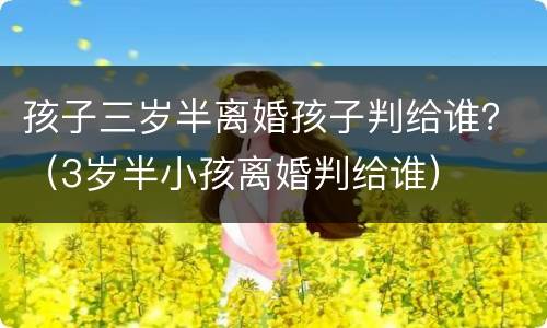 孩子三岁半离婚孩子判给谁？（3岁半小孩离婚判给谁）