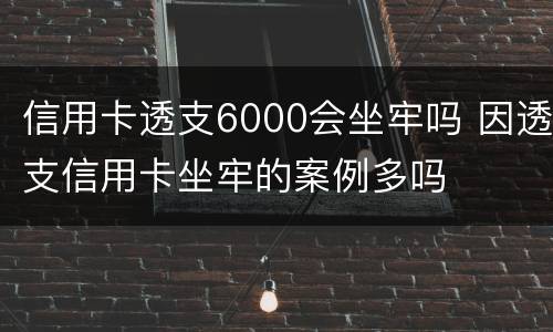 信用卡透支6000会坐牢吗 因透支信用卡坐牢的案例多吗
