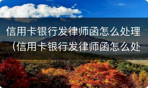 信用卡银行发律师函怎么处理（信用卡银行发律师函怎么处理的）