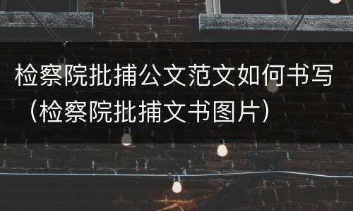 检察院批捕公文范文如何书写（检察院批捕文书图片）