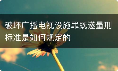 破坏广播电视设施罪既遂量刑标准是如何规定的