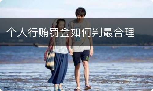 个人行贿罚金如何判最合理