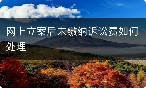 网上立案后未缴纳诉讼费如何处理