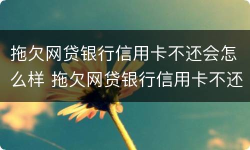 拖欠网贷银行信用卡不还会怎么样 拖欠网贷银行信用卡不还会怎么样吗
