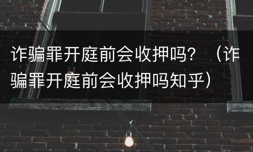 诈骗罪开庭前会收押吗？（诈骗罪开庭前会收押吗知乎）