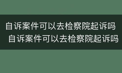 自诉案件可以去检察院起诉吗 自诉案件可以去检察院起诉吗