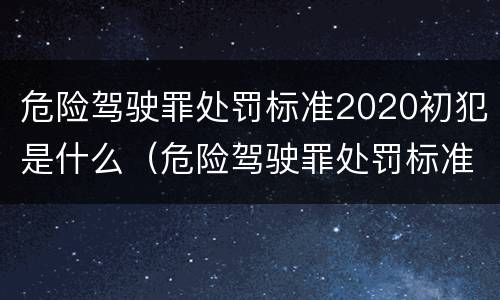 危险驾驶罪处罚标准2020初犯是什么（危险驾驶罪处罚标准2020初犯是什么罪名）
