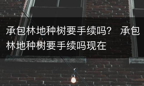 承包林地种树要手续吗？ 承包林地种树要手续吗现在