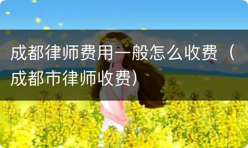 成都律师费用一般怎么收费（成都市律师收费）