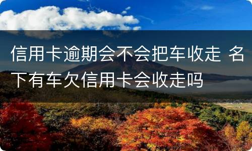 信用卡逾期会不会把车收走 名下有车欠信用卡会收走吗
