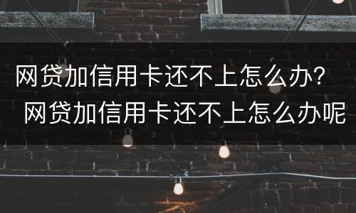 网贷加信用卡还不上怎么办？ 网贷加信用卡还不上怎么办呢
