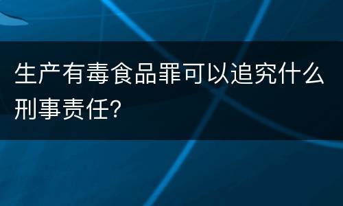 生产有毒食品罪可以追究什么刑事责任？