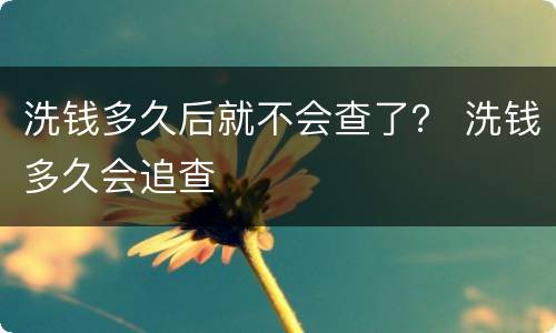 洗钱多久后就不会查了？ 洗钱多久会追查