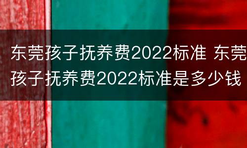 东莞孩子抚养费2022标准 东莞孩子抚养费2022标准是多少钱