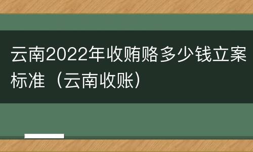 云南2022年收贿赂多少钱立案标准（云南收账）
