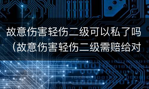 故意伤害轻伤二级可以私了吗（故意伤害轻伤二级需赔给对方多少钱私了）