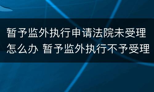 暂予监外执行申请法院未受理怎么办 暂予监外执行不予受理