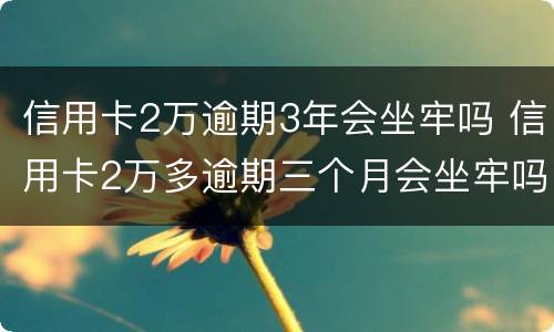 信用卡2万逾期3年会坐牢吗 信用卡2万多逾期三个月会坐牢吗