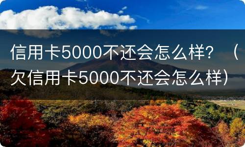信用卡5000不还会怎么样？（欠信用卡5000不还会怎么样）
