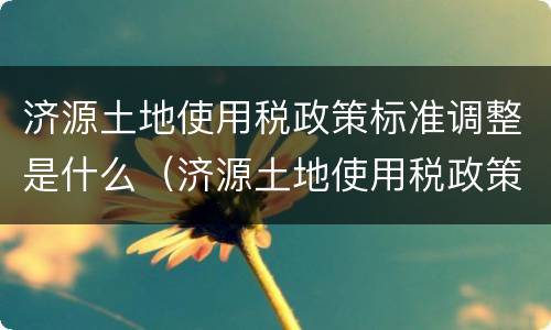 济源土地使用税政策标准调整是什么（济源土地使用税政策标准调整是什么时候实施）