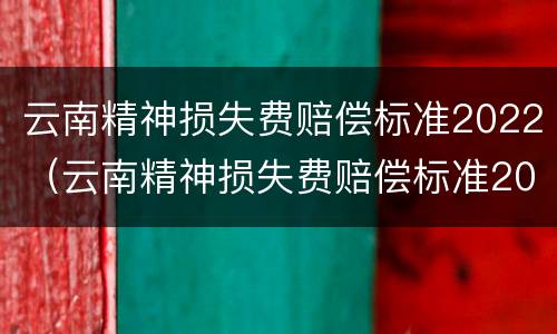 云南精神损失费赔偿标准2022（云南精神损失费赔偿标准2022年）