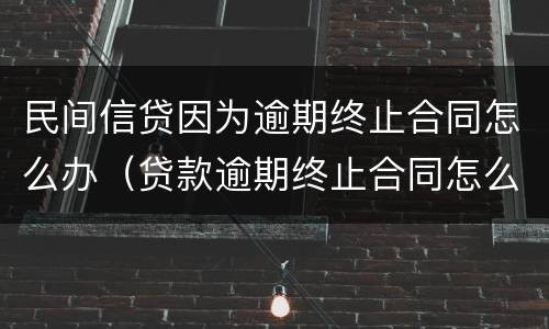 民间信贷因为逾期终止合同怎么办（贷款逾期终止合同怎么办）